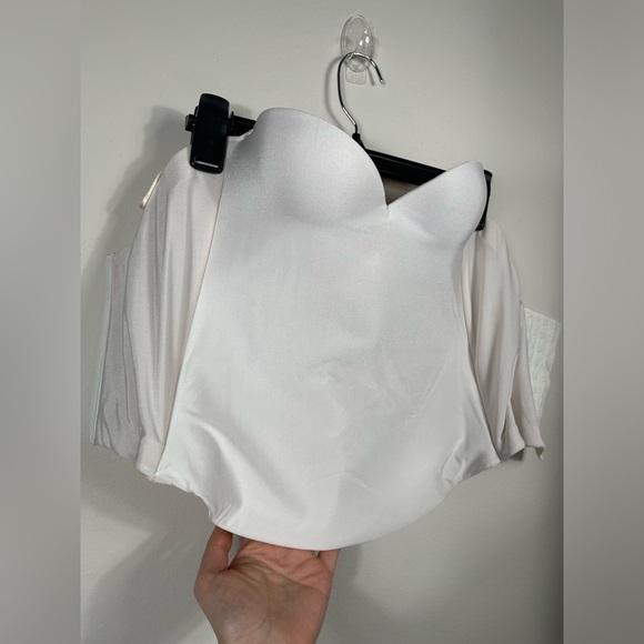 David's Bridal White Long Line Padded Strapless Bra "Corset" Sz 36A - Picture 3 of 13